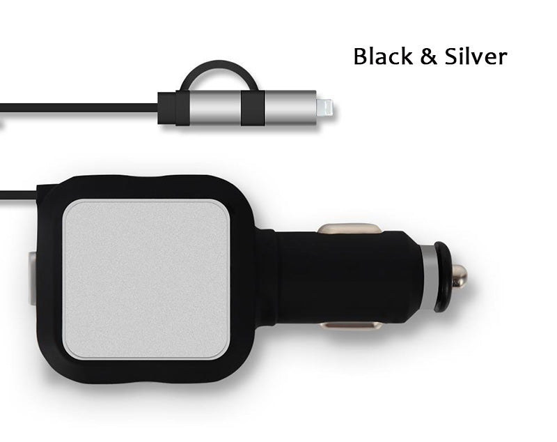 Two-In-One Retractable Car Charger - GadgetzNThingz